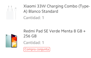 Cargador de 33w + Xiaomi Redmi Pad SE 8GB/256GB por 148,99€