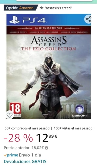 Assassin's Creed: The Ezio Collection - PlayStation 4 por 12,99€.