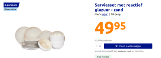 18-delig servies-set met reactief glazuur voor €49,95 bij de Action