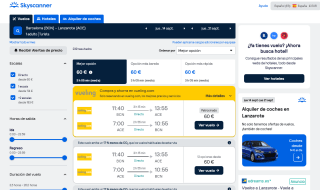 Vuelos ida y vuelta Barcelona - Lanzarote desde 60€ con Skyscanner