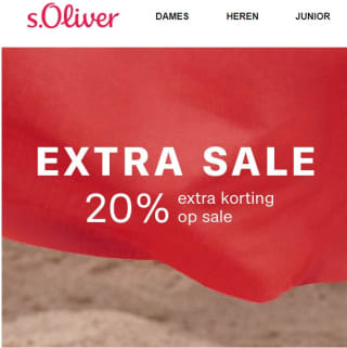 20% extra korting op de sale bij s.Oliver