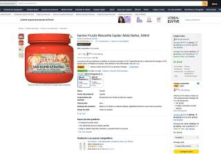 Mascarilla Garnier Fructis Capilar Adiós Daños 320ml por solo 2,48€