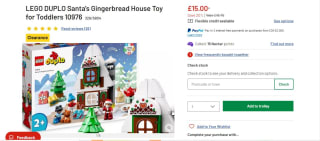 LEGO DUPLO 10976: Santa's Gingerbread House - £15