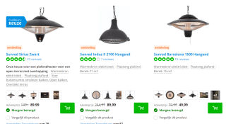 Tot 65% korting op Sunred terrasverwarmers bij Coolblue