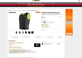 Chaleco Dainese D-Air Smart airbag por solo 349€