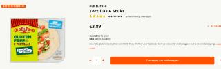 1+1 gratis op Glutenvrije Old el Paso tortilla's bij Glutenvrijemarkt