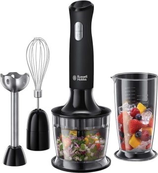 Russell Hobbs 3-in-1 Staafmixer rood of zwart voor €33,02 bij Amazon