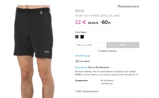 Bermuda de trekking +8000 Develop para hombre por 22€