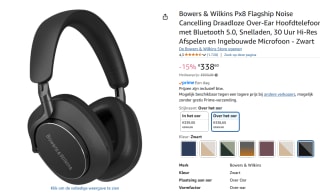 Bowers & Wilkins Px8 Flagship Draadloze Over-Ear Noise Cancelling Koptelefoon voor €338,60 bij Amazon