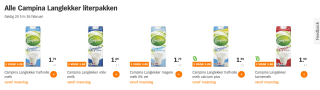 Alle Campina Langlekker literpakken 3 voor €3 bij de AH