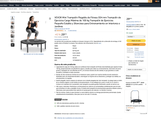 VEVOR Mini Trampolín Plegable de Fitness por solo 29,99€