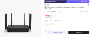 Xiaomi Router AX3200 por 42,30€ (cuenta nueva por 30,30€)