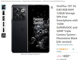 Shop OnePlus 10T 5G smartphone for only £400.04 at Amazon