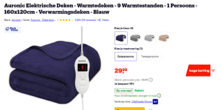 Auronic Elektrische Deken - Warmtedeken - 9 Warmtestanden voor €29,99 bij Bol