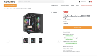 Caja/Torre Gamdias Aura GC10M ARGB Negro por 34,95€