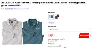 ATLAS FOR MEN - Set van 2 jersey polo’s Nautic Club - Heren (grote maten) voor €15,99 bij Bol