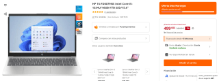Portátil HP 15-FD0079NS Intel Core i5-1334U/16GB/1TB SSD/15.6" por 499€