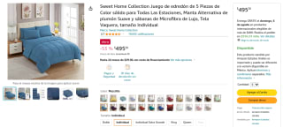 Edredón Invidivual 5 piezas por $495 en Amazon