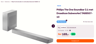 Philips TAB8507/10 - Soundbar met draadloze subwoofer voor €169 bij Ibood
