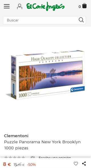 Clementoni Puzzle Panorama New York Brooklyn 1000 piezas por 8€.