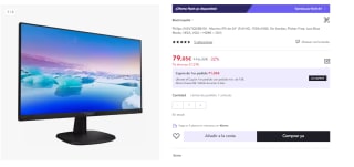 Philips 243V7QDSB/00 - Monitor IPS de 24" (Full HD, 1920x1080, Sin bordes, Flicker Free, Low Blue Mode, VESA, VGA + HDMI + DVI) por 79.05€ (Cuenta Nueva 67.05€)