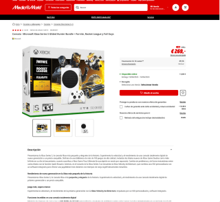 Consola Xbox Series S + contenido gratuito por 269€