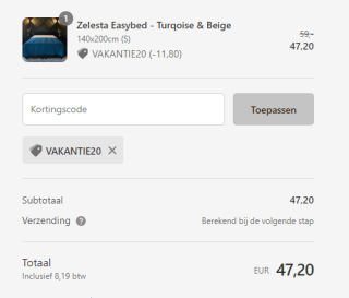 20% korting op wasbare dekbedden en overige slaapartikelen bij Zelesta