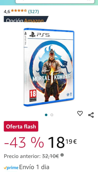 Mortal kombat 1 PS5 por 18,19€.