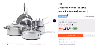 GreenPan Venice Pro Evershine 6-delige pannenset voor €159 bij iBOOD