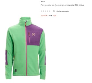 Forro polar para Hombre Altus Lombardia Z80 por 22.8€