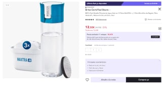 BRITA - Botella Filtrante de Agua Vital, 3 Filtros MAXTRA+ y 1 Filtro MicroDisc de Regalo por 7.39€