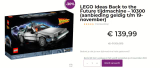 LEGO Ideas Back to the Future tijdmachine voor €139,99 bij Brickfever