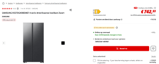 Samsung RS57DG400EB4 Amerikaanse koelkast voor €742,93 bij Mediamarkt
