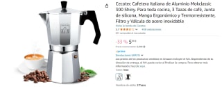 Cafetera tradicional - Cecotec Mokclassic 300 Shiny, 3 tazas, 150 ml, Aluminio fundido, Shiny por 5€