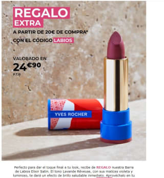 Barra de labios Rouge Elixir Satin de regalo por tu cpompra de +20€