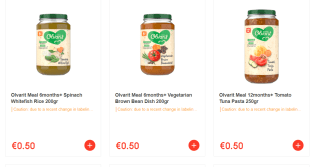 Diverse Olvarit potjes 6/8/12/15 maanden voor €0.50 bij Ochama