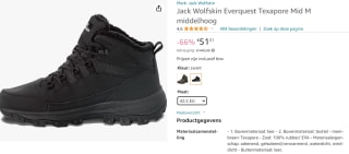 Jack Wolfskin Everquest Heren wandelschoenen voor €51,31 bij Amazon