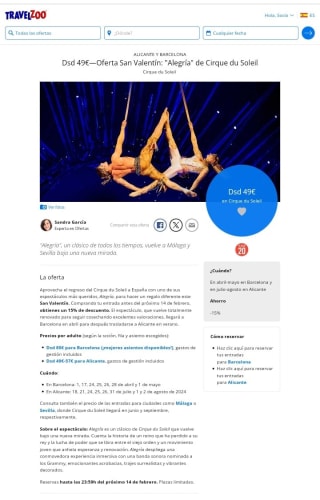 Cirque du Soleil "Alegría" desde 49€.