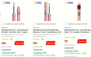 Tot 50% korting op alle Maybelline make-up artikelen bij bol.com
