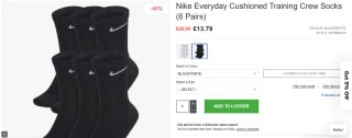 Nike Training Crew Socks (6 Pairs) - £13.79