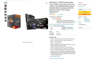 Pack Procesador AMD Ryzen 7 5700X y Placa base MSI B550 Tomahawk por 279€