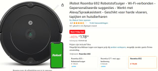 iRobot® Roomba® 692 Robotstofzuiger - Zwart voor €178,98 bij Amazon