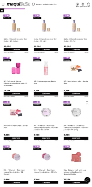 3×2 en la sección de Rostro desde Maquillalia.