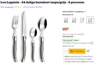 Lou Laguiole 24-delige bestekset voor €15,58 bij Bol