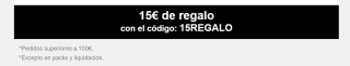 15% de de dsecuento extra en compras +100€