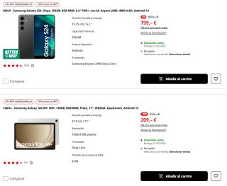 10% EXTRA descuento Móviles y tablets Samsung Galaxy desde APP Mediamarkt