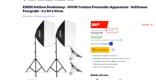 ESDDI Softbox Studiolamp - 900W Continu Fotostudio-Apparatuur - Softboxen Fotografie - 2 x 50 x 50cm