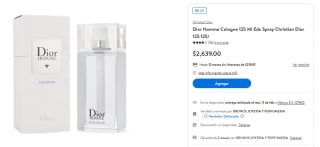 Perfume Dior Homme Cologne 125ml por $2,639 | Descuento Walmart