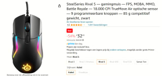 SteelSeries Rival 5 Gaming Muis voor €32,23 bij Amazon