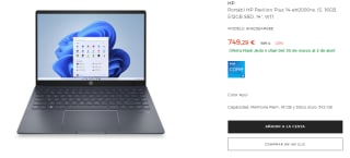 Ordenador Portátil HP Pavilion Plus 14-eh0000ns, i5, 16GB, 512GB SSD, 14", W11 por 749.29€
